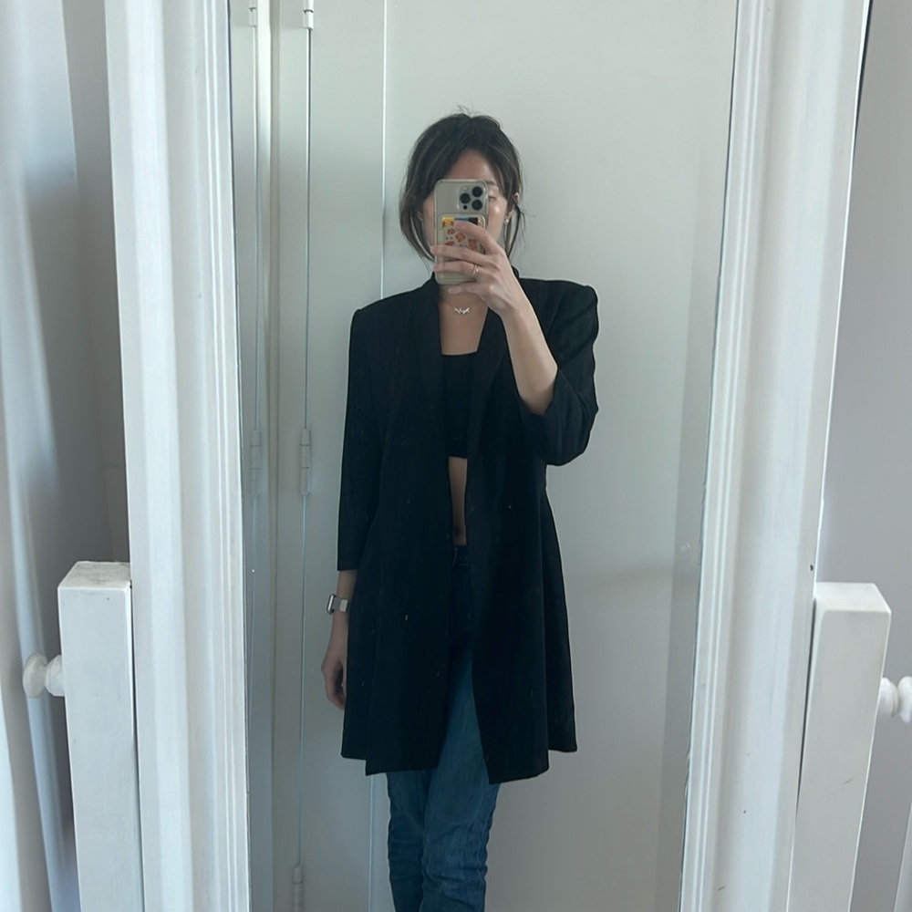 Alice + Olivia Black Longline Blazer